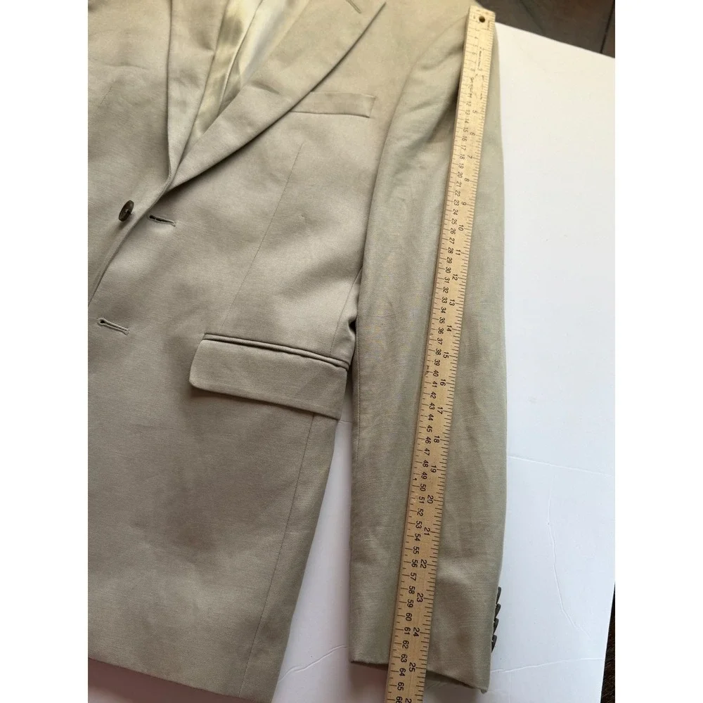 Banana Republic Mens Tailored Fit Tan Cotton Linen Blazer Jacket 38R V/303492
